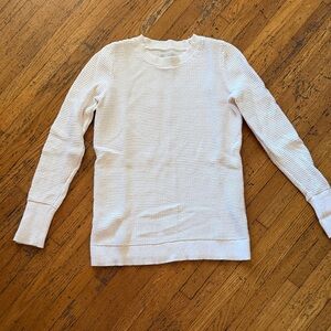 LOFT Textured Cream Crew Neck Sweater